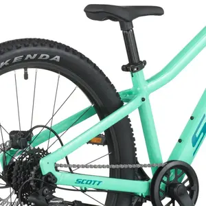 Descubra a Bicicleta SCOTT Scale 400, com quadro compacto, rodas de 24", SunRace CSM55 11-34T 8VL e Tektro HD-M276 Disc. Hidráulico.