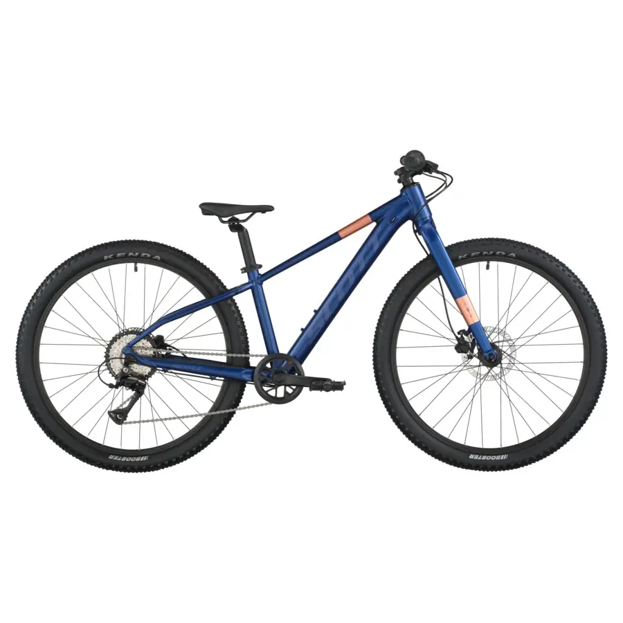 A Bicicleta SCOTT Scale 600, tem quadro compacto, rodas de 26", Shimano CS-HG400-8 11-40T 8VL e Tektro HD-M276 Disc. Hidráulico.