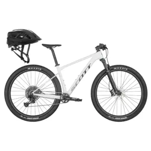 Descubra a Bicicleta SCOTT Scale 960 com Suspensão FOX 32 Float Rhythm, SRAM NX de 12VL e Travões de Disco Shimano, com oferta de capacete SUPRA BLACK.