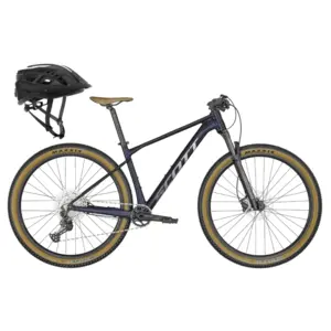 Conheça a Bicicleta SCOTT Scale 965 Blue com Suspensão RockShox Judy, Shimano SLX-Deore de 12VL e Travões de Disco Shimano, com oferta de capacete SUPRA BLACK.