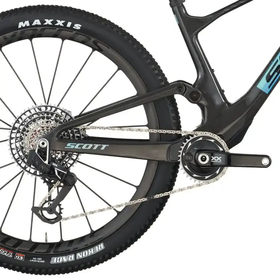 A Bicicleta SCOTT Spark RC SL tem RockShox Flight Attendant, Quadro em Carbono HMX SL e transmissão SRAM XX SL AXS.