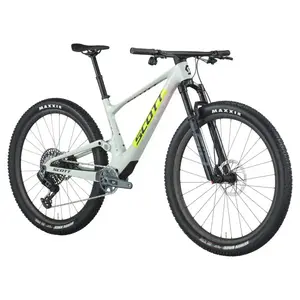 A Bicicleta SCOTT Spark RC Team Issue tem RockShox SID Select 3P, Quadro em Carbono HMF e transmissão SRAM GX AXS 12 VL.