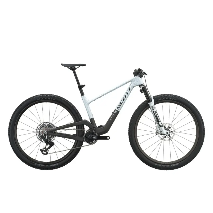 BICICLETA SCOTT SPARK RC WORLD CUP EVO A Bicicleta SCOTT Spark RC World Cup EVO tem SRAM XX - SL AXS com potenciômetro 12 VL potenciômetro, Quadro em Carbono HMX e RockShox Flight Attendant.