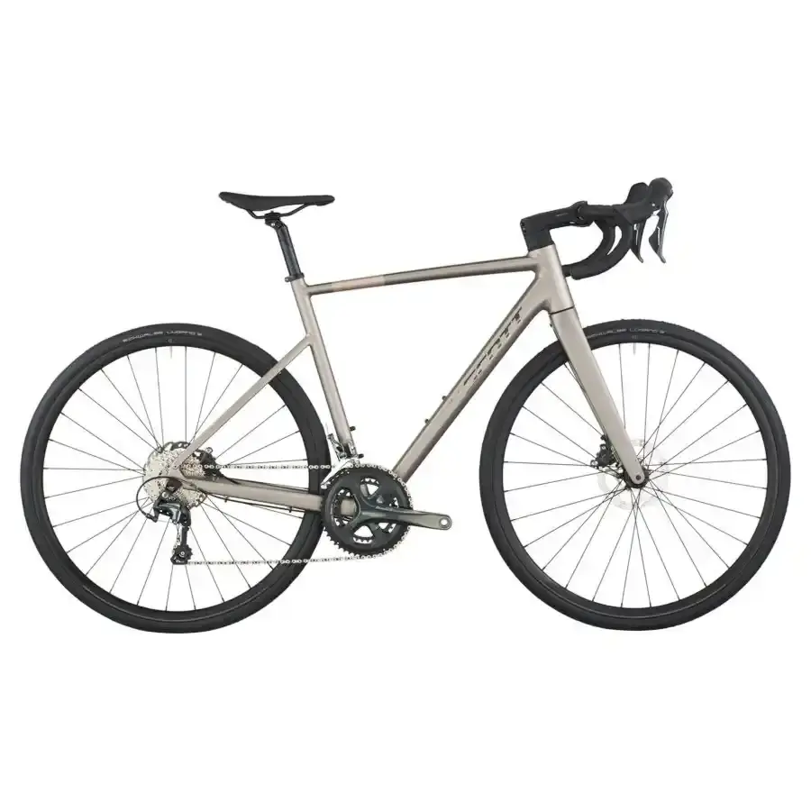 A Bicicleta SCOTT Speedster 20 tem Forqueta Speedster Disc Carbono e Shimano Tiagra Disc 20 VL.
