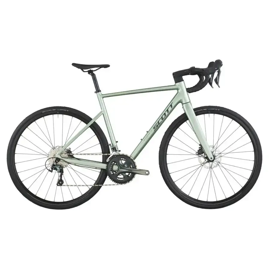 A Bicicleta SCOTT Speedster 20 tem Forqueta Speedster Disc Carbono e Shimano Tiagra Disc 20 VL.