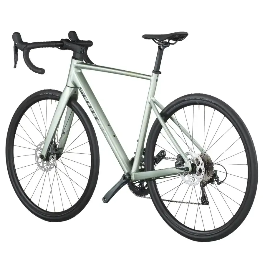 A Bicicleta SCOTT Speedster 20 tem Forqueta Speedster Disc Carbono e Shimano Tiagra Disc 20 VL.
