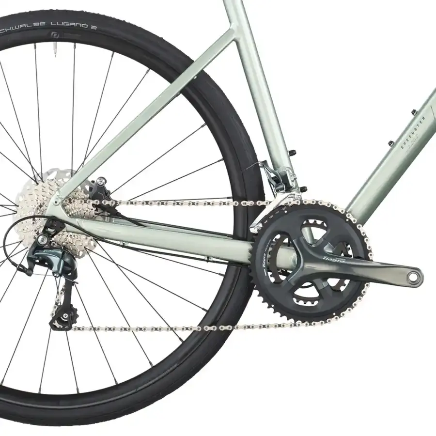 A Bicicleta SCOTT Speedster 20 tem Forqueta Speedster Disc Carbono e Shimano Tiagra Disc 20 VL.