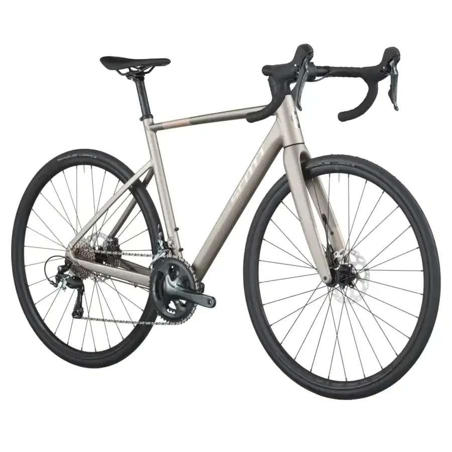 A Bicicleta SCOTT Speedster 20 tem Forqueta Speedster Disc Carbono e Shimano Tiagra Disc 20 VL.
