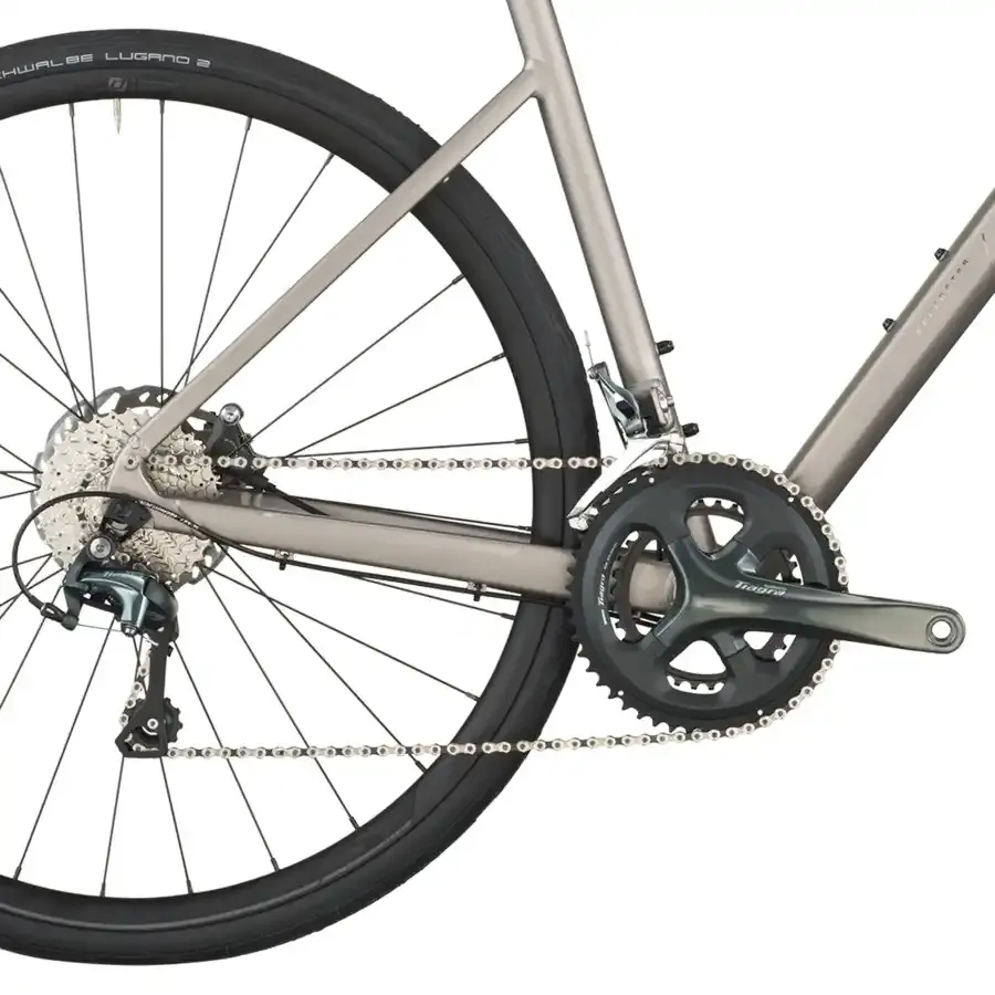 A Bicicleta SCOTT Speedster 20 tem Forqueta Speedster Disc Carbono e Shimano Tiagra Disc 20 VL.