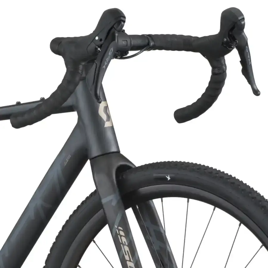 A Bicicleta SCOTT Speedster Gravel 30 tem Forqueta Speedster Gravel Carbono e Shimano CUES 6000 Disc 10 VL.