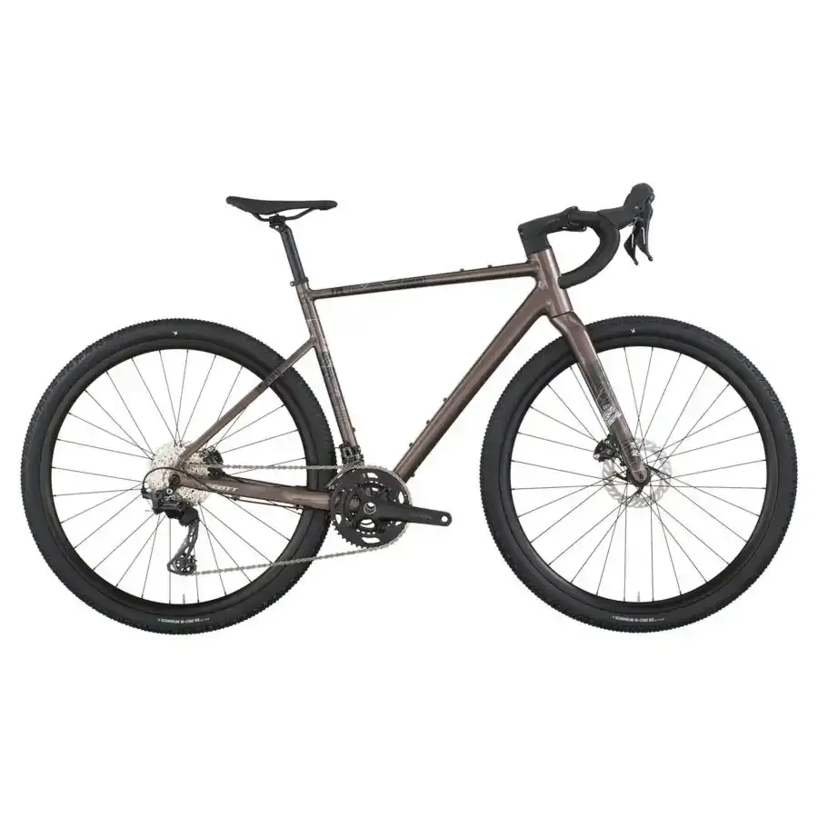 A Bicicleta SCOTT Speedster Gravel Team tem Forqueta Speedster Gravel Carbono e Shimano GRX RX820/610 24 VL.