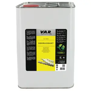 DESENGORDURANTE VAR base 100% vegetal 5L O DESENGORDURANTE VAR base 100% vegetal 5L é totalmente biodegradável e dissolve óleo e graxa sem qualquer risco para peças sensíveis.