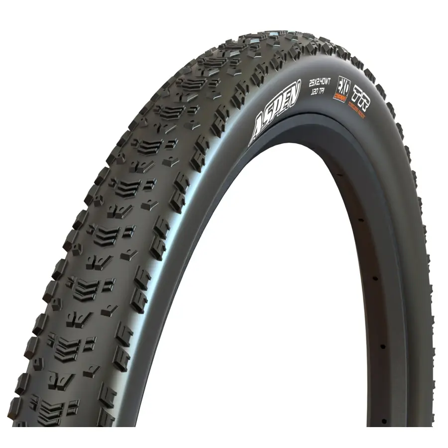O PNEU MAXXIS ASPEN 29X2.25 MaxxSpeed/EXO/TR 120TPI FLANCO DOBRÁVEL tem um design de perfil baixo e leve, ideal para competir em Cross Country.