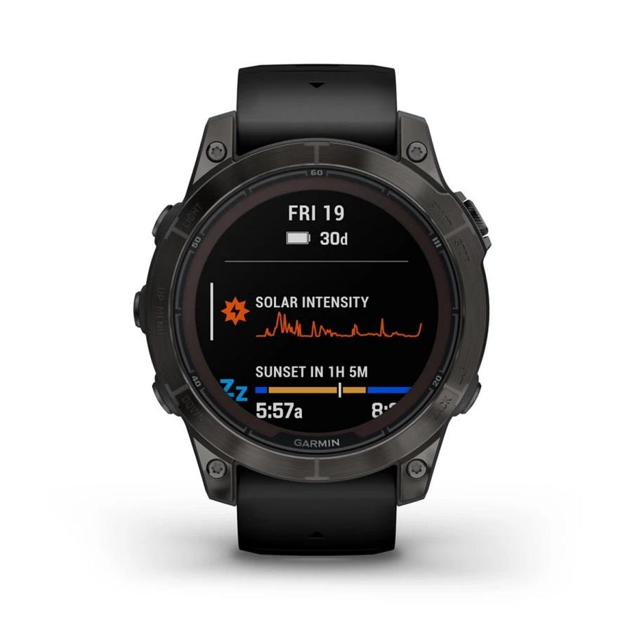 RELÓGIO GARMIN FÉNIX 7 Pro Sapphire SOLAR Edition Cinzento carbono em titânio revestido a DLC com bracelete preta