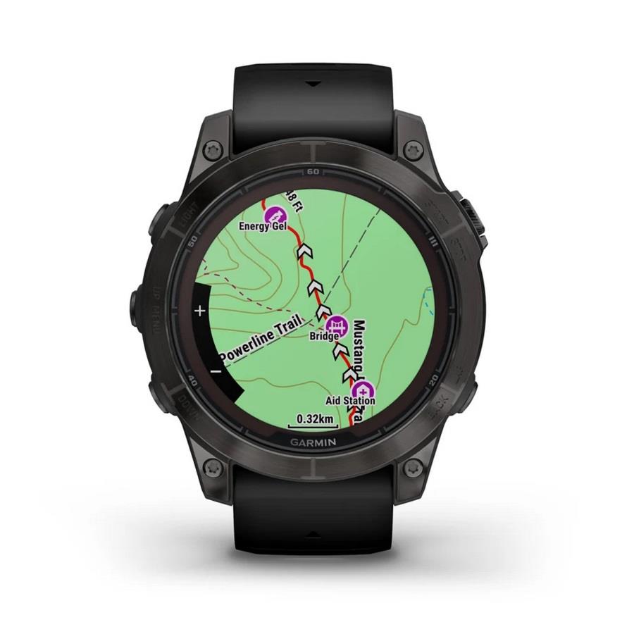 RELÓGIO GARMIN FÉNIX 7 Pro Sapphire SOLAR Edition Cinzento carbono em titânio revestido a DLC com bracelete preta