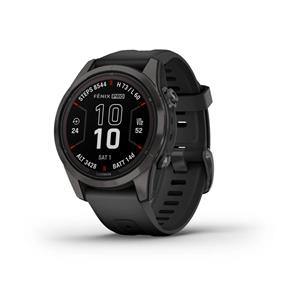 RELÓGIO GARMIN FÉNIX 7S Pro Sapphire SOLAR Edition Cinzento carbono em titânio revestido a DLC com bracelete preta