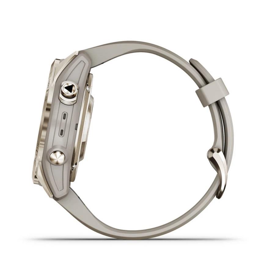 RELÓGIO GARMIN FÉNIX 7S Pro Sapphire SOLAR Edition Dourado macio com bracelete cor de areia
