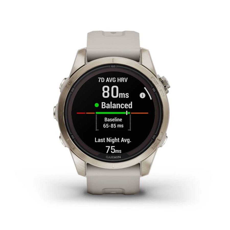RELÓGIO GARMIN FÉNIX 7S Pro Sapphire SOLAR Edition Dourado macio com bracelete cor de areia