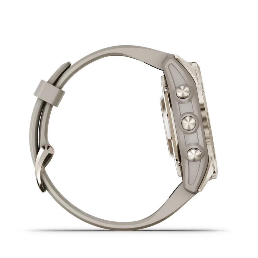 RELÓGIO GARMIN FÉNIX 7S Pro Sapphire SOLAR Edition Dourado macio com bracelete cor de areia