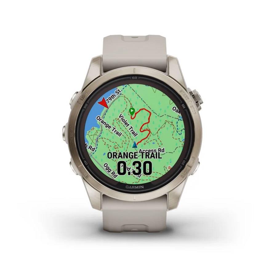 RELÓGIO GARMIN FÉNIX 7S Pro Sapphire SOLAR Edition Dourado macio com bracelete cor de areia