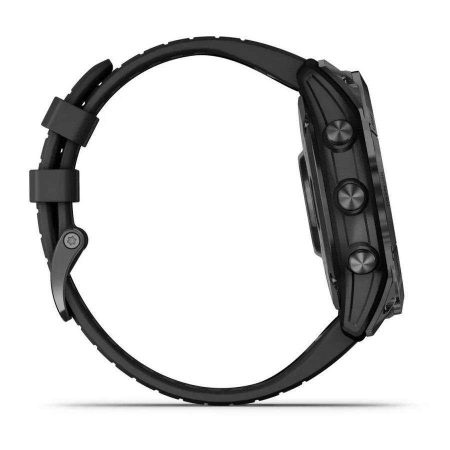 RELÓGIO GARMIN FÉNIX 7X Pro Sapphire SOLAR Edition Cinzento carbono em titânio revestido a DLC com bracelete preta