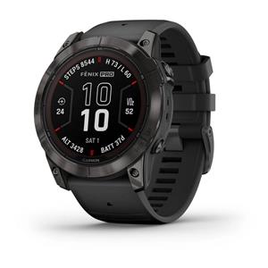 RELÓGIO GARMIN FÉNIX 7X Pro Sapphire SOLAR Edition Cinzento carbono em titânio revestido a DLC com bracelete preta