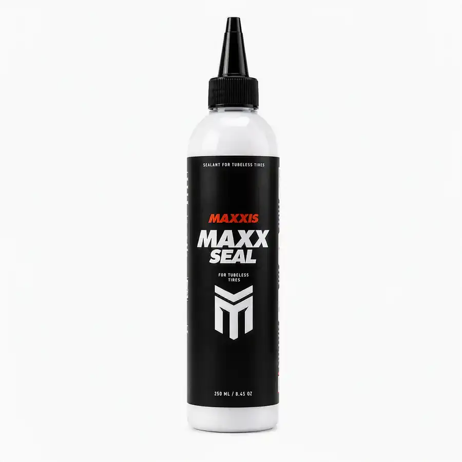 SELANTE TUBELESS MAXXIS MAXX SEAL 250ML Selante tubeless Maxxis MAXX SEAL 250 ml: fórmula sem amoníaco que sela furos até 7 mm, compatível com CO2 e inserts de pneu.