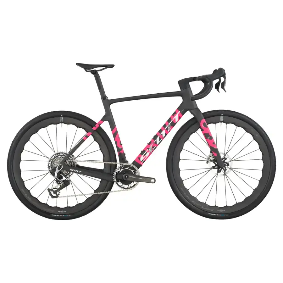 Com a Bicicleta SCOTT Addict Gravel RC chega rápido à meta, com Quadro em Carbono HMX e Transmissão SRAM RED XPLR AXS Disc 13 VL.