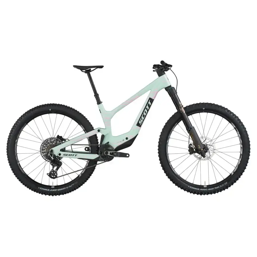 A Bicicleta SCOTT Ransom 900 RC tem Quadro Carbono HMX, FOX Podium Factory e SRAM X0 AXS 12 VL.