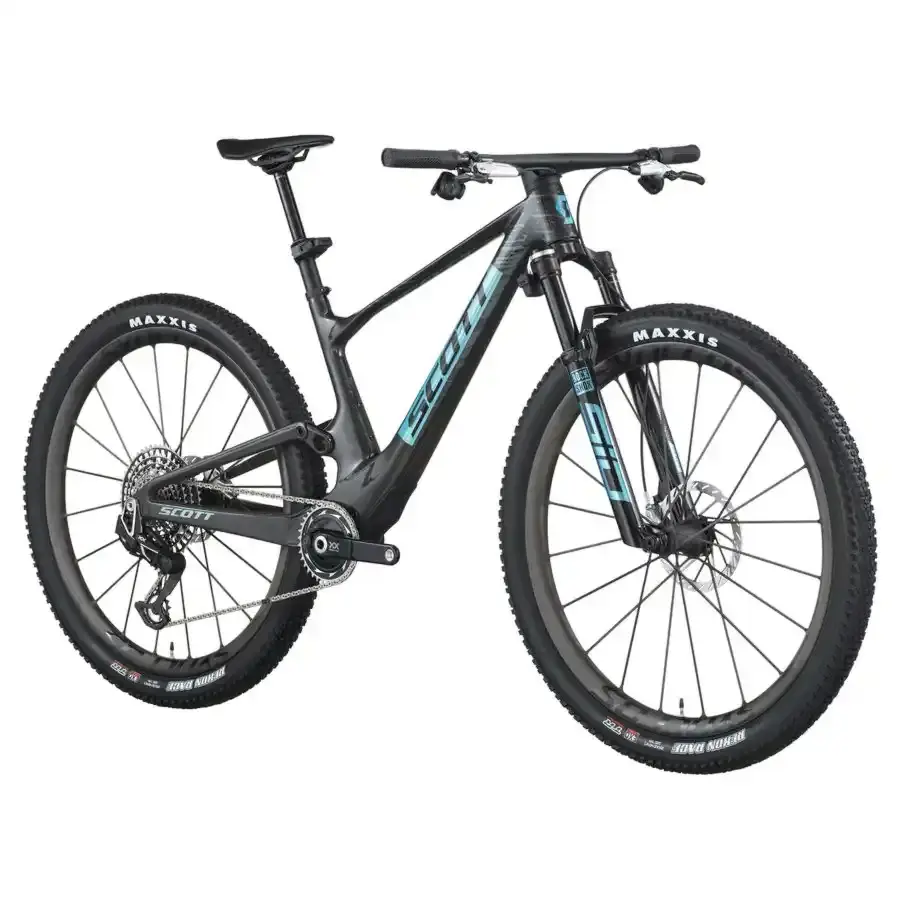 A Bicicleta SCOTT Spark RC SL tem RockShox Flight Attendant, Quadro em Carbono HMX SL e transmissão SRAM XX SL AXS com potenciômetro.